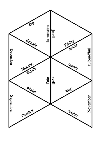 French months and days of the week jigsaw