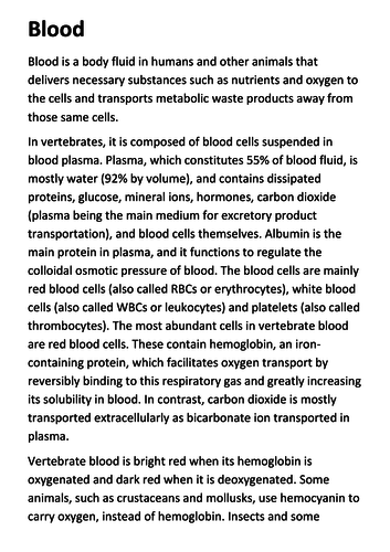 Blood Handout
