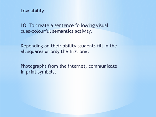 Romeo and Juliet storyline with symbols for SEN students and early/visual learners plus activities