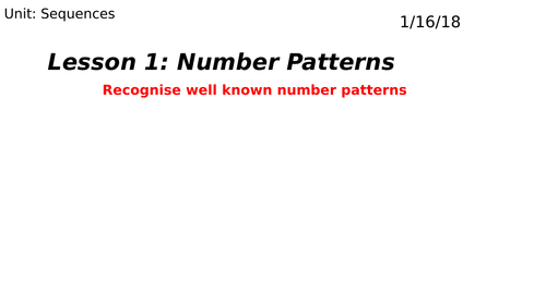 Number Patterns: Special Sequences