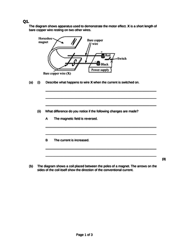 GCSE 9-1 The motor effect