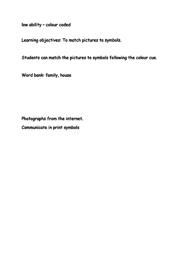 Romeo and Juliet -low ability-colour coded