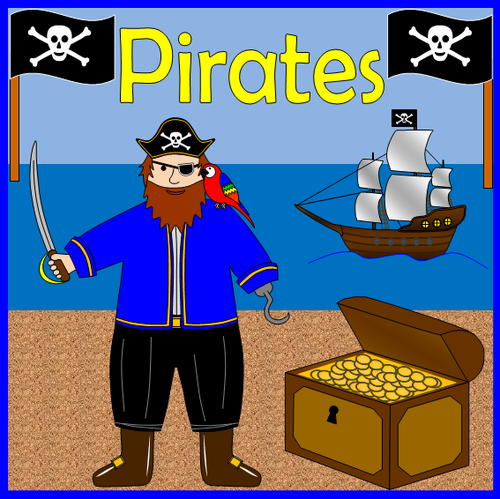 Pirates topic pack- games, worksheets, activities, display