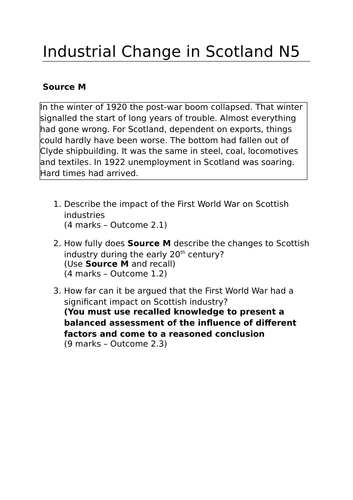 Scotland and the Great War: Industrial Change (Lesson 13)
