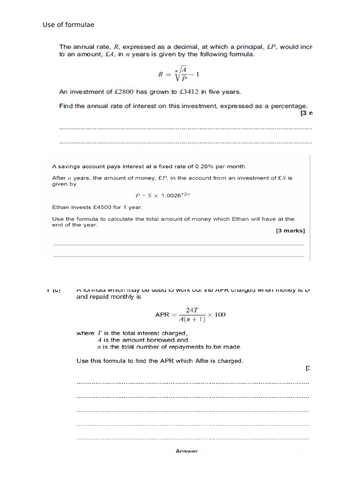 Free Standing Maths - Financial calculations