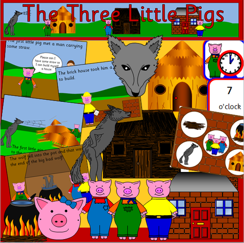 The Three Little Pigs story pack- traditional tales