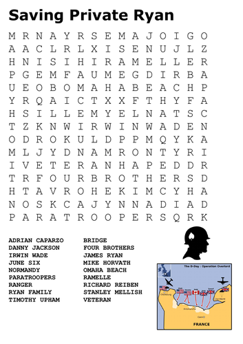 Saving Private Ryan Word Search Teaching Resources