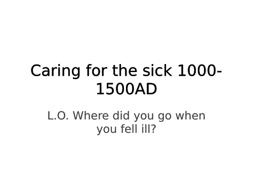 Caring for the sick 1000-1500AD - Where did you go when you fell ill?