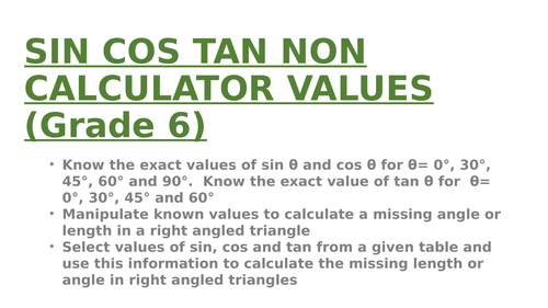 Trigonometry without a calculator - Full Lesson