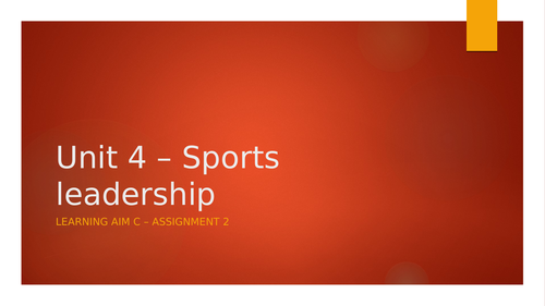 BTEC Sport L3 presentation - Unit 4 Learning Aim C