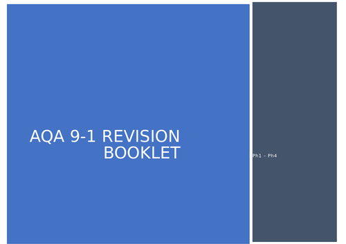 AQA Physics 9-1 Ph1 - Ph4 Revision Booklet
