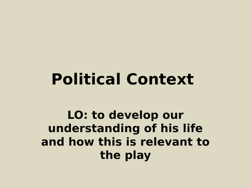 Political Context for An INspector Calls