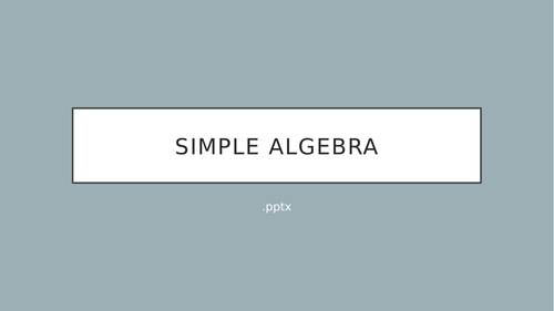 simple algebra