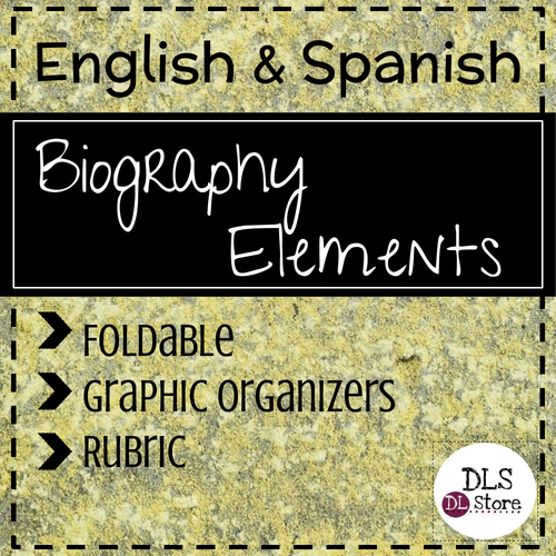 English & Spanish Biography Elements Teaching Resources