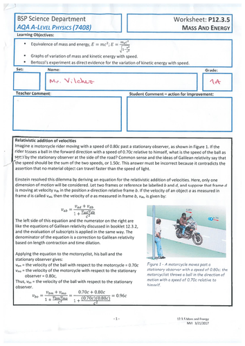 12.3.5 Mass and energy
