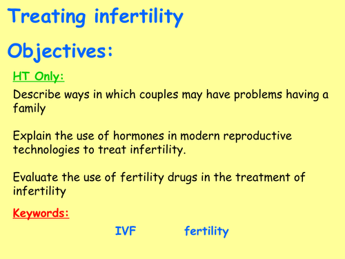 New AQA B5.12 (New Biology GCSE spec 4.5 - exams 2018) – Treating infertility (HT Only)