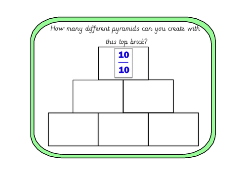 Adding Fractions With the Same Denominator Addition Pyramids
