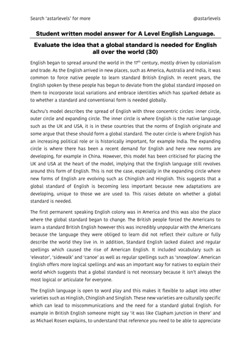 English as a world language essay