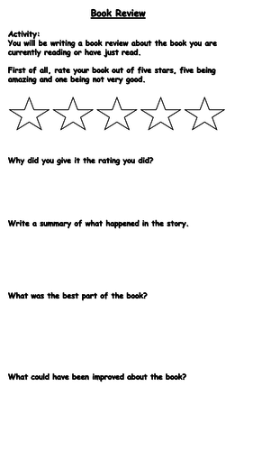 Book Review Format