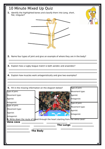 GCSE PE - Edexcel - Component 1 - Bundle of Starter Tasks - Quiz - Homework