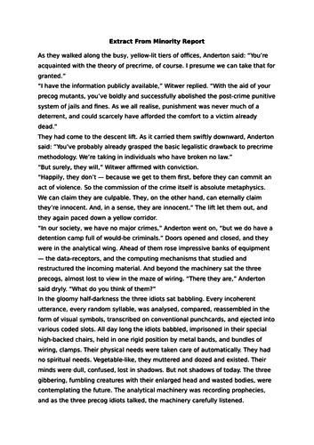 Introducing utopia and dystopia using Minority Report