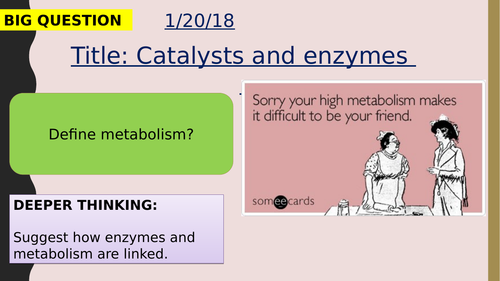 AQA new specification-Catalyst and enzymes-B3.4