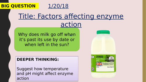 AQA new specification-Factors affecting enzyme action-B3.5