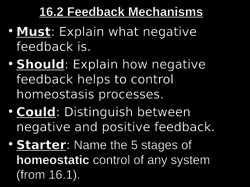 New AQA  A'level Biology _Homeostasis_Feedback mechanisms_Lesson 2