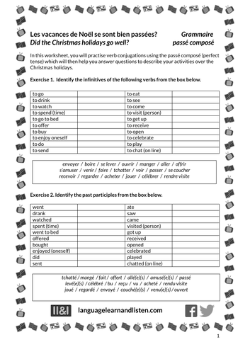Les vacances de Noël se sont bien passées? (Did the Christmas holidays go well?)