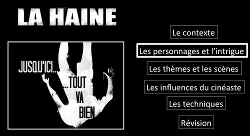 La Haine- Movie study/ Etude du film- Les personnages et l'intrigue- A Level French