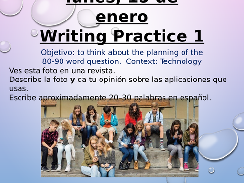 GCSE Spanish Edexcel Writing Practice 1 (new GCSE)
