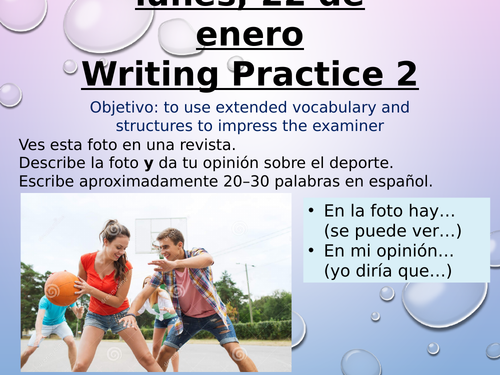 GCSE Spanish Edexcel Writing Practice 2 (new GCSE)