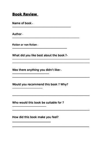 book review for guided reading
