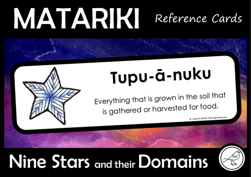 Matariki Star Domains - Reference Cards