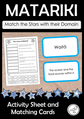 Matariki Star Domains - Matching Cards and Activity Sheet