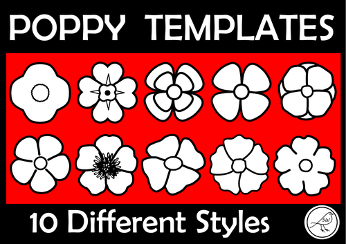 Poppy Templates - Anzac Day, Armistice Day, Remembrance Day, War Remembrance