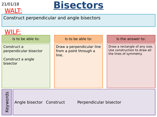 KS3/KS4 Maths: Constructing Bisectors