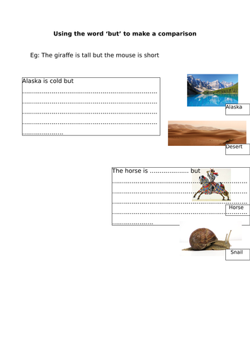 Comparison sentences using 'but'