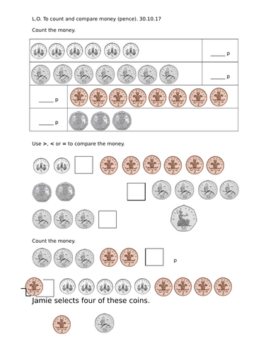 counting pence pounds and pounds and pence year 2 differentiated 2 ways teaching resources
