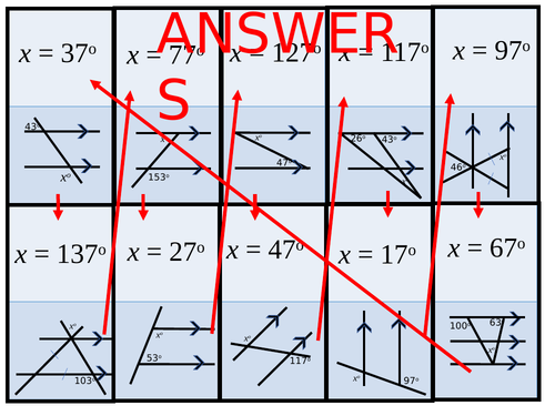Angles on parallel lines dominoes