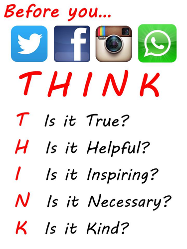 THINK - poster for safe and kind online use