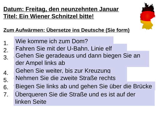 Edexcel GCSE German Stimmt K5, Ein Wiener Schnitzel, bitte!