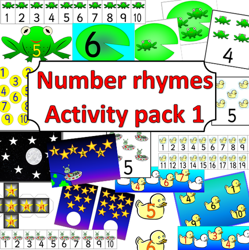 Number Rhyme activity pack 1- three popular counting rhymes- frogs, ducks, space men