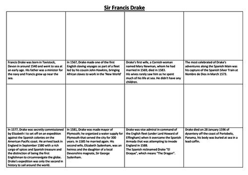 Sir Francis Drake Comic Strip and Storyboard