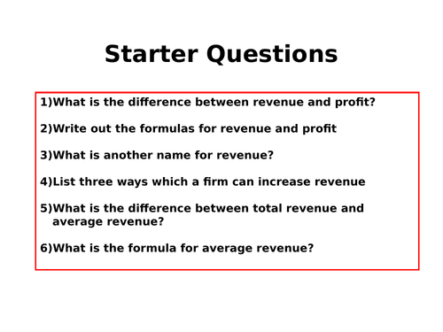 Revenue and Profit