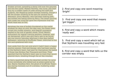 Year 6 daily reading revision (Set 2)