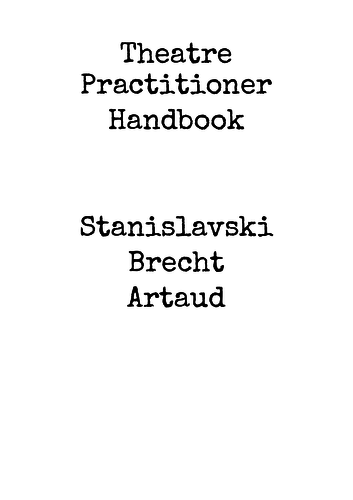 Theatre Practitioner Workbook
