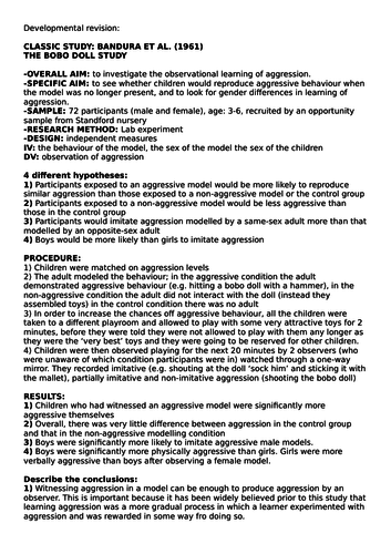 Psychology AS Level: Developmental Revision