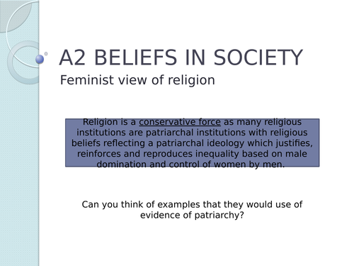 AQA Feminist view of Religion