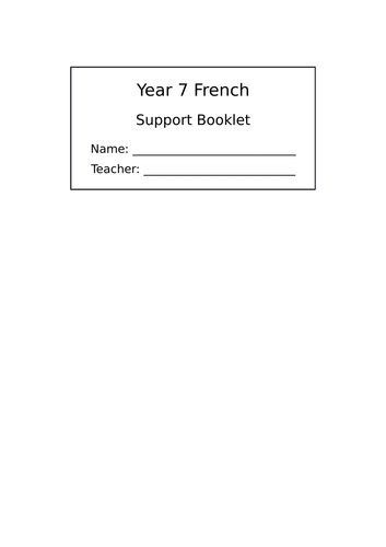 Year 7 French Resource Pack